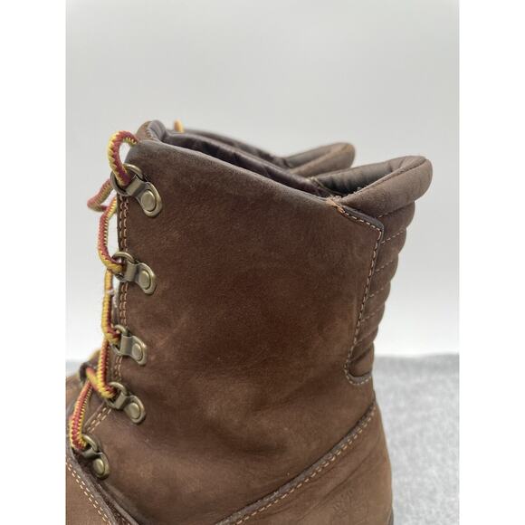 Timberland Womens Size 7.5 M Brown Leather Laces Up Hidden Wedge Fashion Boots - Picture 3 of 16